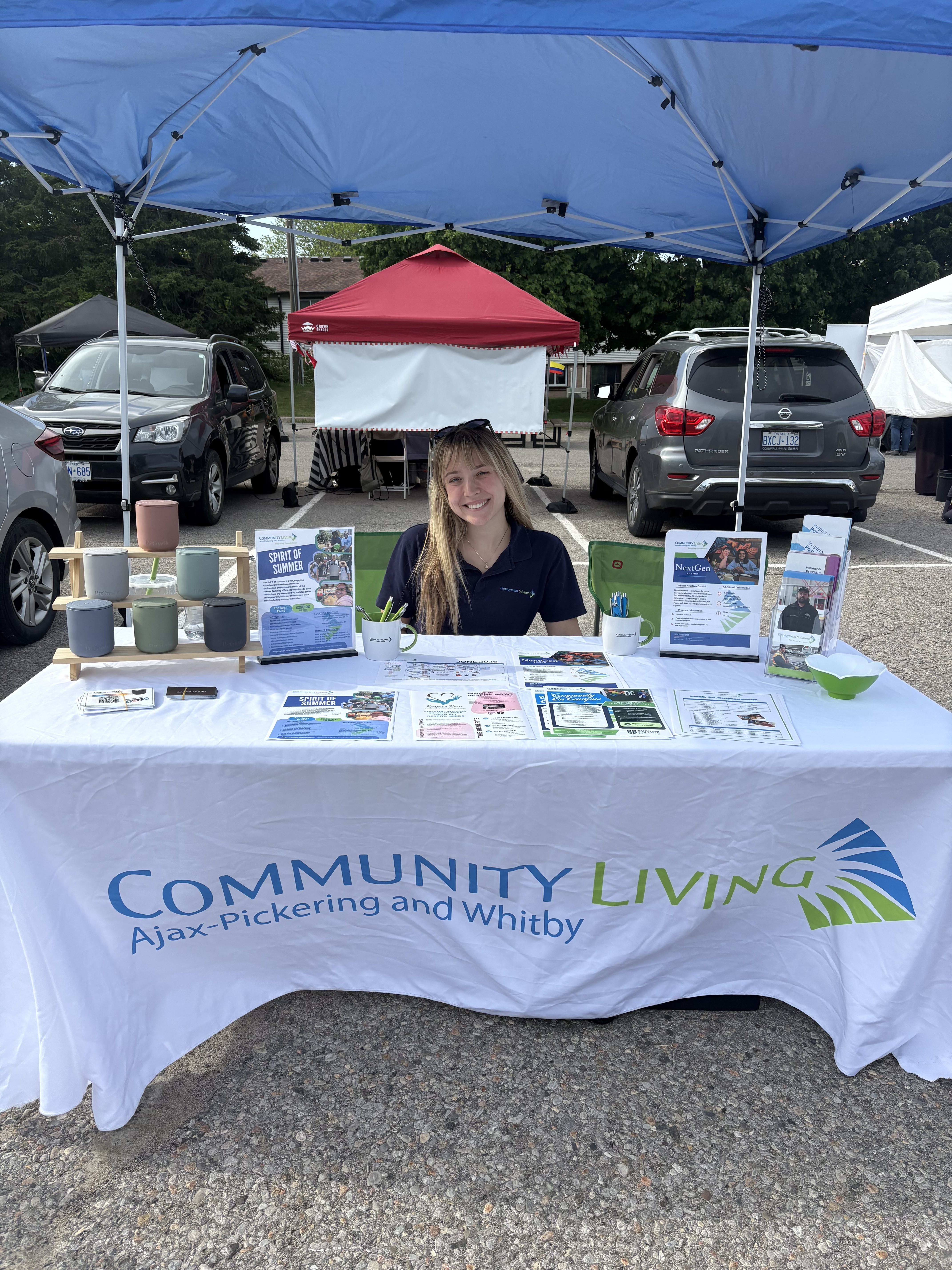 Community Living Ajax-Pickering and Whitby Information Table at Ajax Market